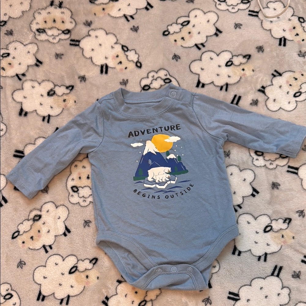 Garanimals Blue Bodysuit with Sun and Cloud Design